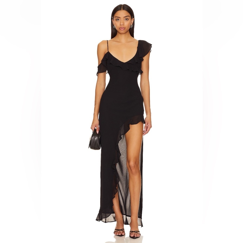 Runaway The Label Vacanza Maxi Dress in Black NWT XL $103